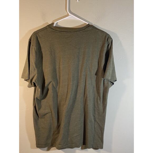 Lucky Brand Graphic T Shirt Men's Large Short Sleeve Used Army Green - Picture 6 of 8